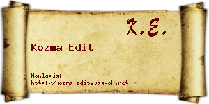 Kozma Edit névjegykártya